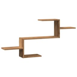 Berkfield Home Wall Shelf Artisian Oak 104x15x49 cm Engineered Wood in Brown - Size: 104 x 15 x 49 cm - thumbnail 2