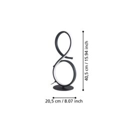 Eglo Serpins Black Aluminium & Steel Modern Table Lamp - thumbnail 4