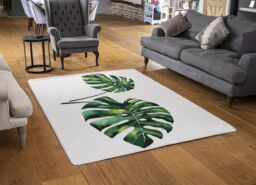 Benjamin Tate Design Twin Tropical Leaves Rug in Natural - Size: Large - thumbnail 2