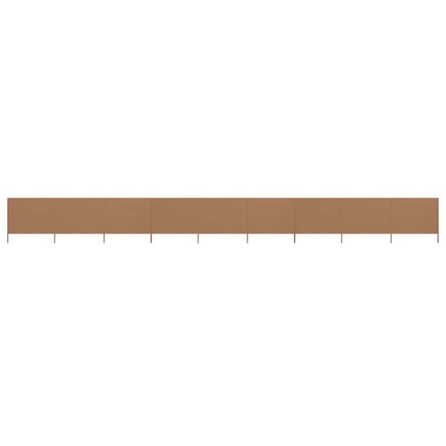 Berkfield Home 9-panel Wind Screen Fabric 1200x120 cm Taupe in Beige - image 1