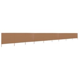 Berkfield Home 9-panel Wind Screen Fabric 1200x120 cm Taupe in Beige - thumbnail 2