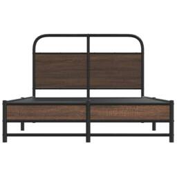 Berkfield Home Bed Frame without Mattress 120x200 cm Brown Oak Engineered Wood - Size: Small Double - thumbnail 5