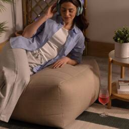 icon Noa Bean Bag Slab, Outdoor Woven Natural - thumbnail 2