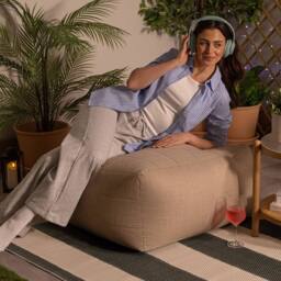 icon Noa Bean Bag Slab, Outdoor Woven Natural - thumbnail 5