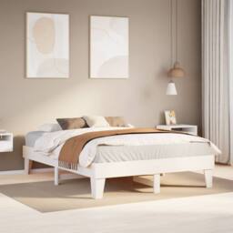 Berkfield Home Bed Frame without Mattress White 140x200 cm Solid Wood Pine - thumbnail 2