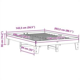 Berkfield Home Bed Frame without Mattress White 140x200 cm Solid Wood Pine - thumbnail 9