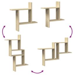 Berkfield Home Durable Wall Shelves 2 pcs Sonoma Oak 50x12x50 cm Engineered Wood in Light Tan - Size: 50 x 12 x 50 cm - thumbnail 7