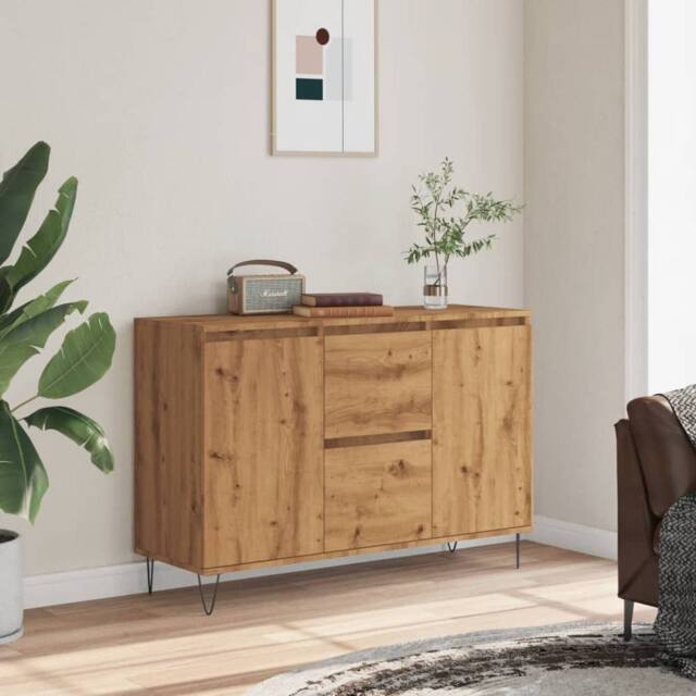Berkfield Home Sideboard Artisan Oak 104x35x70 cm Engineered Wood in Brown - Size: 104 x 35 x 70 cm - image 1