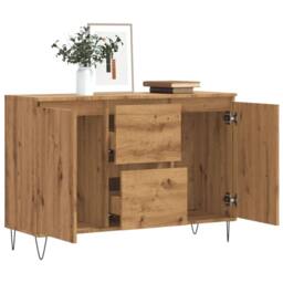 Berkfield Home Sideboard Artisan Oak 104x35x70 cm Engineered Wood in Brown - Size: 104 x 35 x 70 cm - thumbnail 3