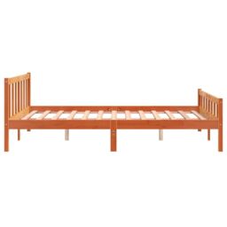 Berkfield Home Bed Frame with Headboard Wax Brown 150x200 cm King Size Solid Wood Pine - thumbnail 5