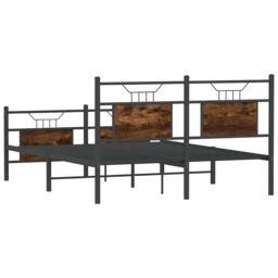 Berkfield Home Bed Frame without Mattress Smoked Oak 140x190 cm Engineered Wood in Brown - thumbnail 8