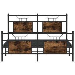 Berkfield Home Bed Frame without Mattress Smoked Oak 140x190 cm Engineered Wood in Brown - thumbnail 6