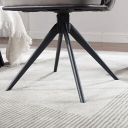 Home Source Elegant Round Back Grey Velvet Accent Chair Plush Modern Home Décor - thumbnail 5