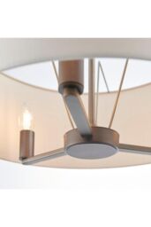 Netlighting Daley Multi Arm Cylindrical Pendant Light Antique Bronze Plate Marble Fabric in Brown - thumbnail 5
