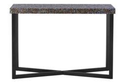 Orsina Stunning Mosaic Rectangular Console Table, Durable Sofa Table For Livingroom, Long Lasting Console Table in Black - thumbnail 1