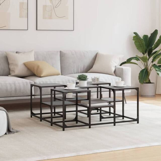 Berkfield Home Decorative Coffee Table Grey Sonoma 91x91x40 cm Engineered Wood - Size: 91 x 91 x 40 cm - image 1