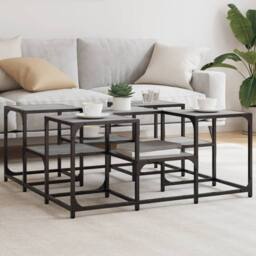 Berkfield Home Decorative Coffee Table Grey Sonoma 91x91x40 cm Engineered Wood - Size: 91 x 91 x 40 cm - thumbnail 2