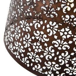 Happy Homewares Moroccan Designed Large Bronze Metal Pendant Shade with Floral Decor - Size: 16 inches - thumbnail 3