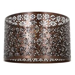 Happy Homewares Moroccan Designed Large Bronze Metal Pendant Shade with Floral Decor - Size: 16 inches - thumbnail 2