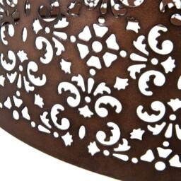 Happy Homewares Moroccan Designed Large Bronze Metal Pendant Shade with Floral Decor - Size: 16 inches - thumbnail 4