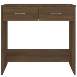 Berkfield Home Desk Brown Oak 80x40x75 cm Engineered Wood - Size: 80 x 40 x 75 cm - thumbnail 4