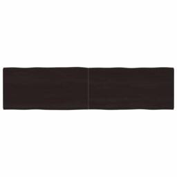 Berkfield Home Table Top Dark Grey 160x40x(2-4) cm Treated Solid Wood Live Edge in Dark Brown - thumbnail 2