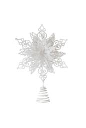 KDMD Glitter Snowflake Tree Topper - White 32cm 2 Pack - thumbnail 1