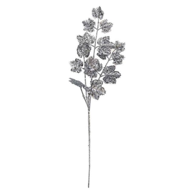 VFM e-Store Christmas Long Stem with Glitter Decoration 65cm x 20cm Silver X 1 - Size: 65 cm x 20 cm - image 1
