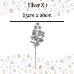 VFM e-Store Christmas Long Stem with Glitter Decoration 65cm x 20cm Silver X 1 - Size: 65 cm x 20 cm - thumbnail 2
