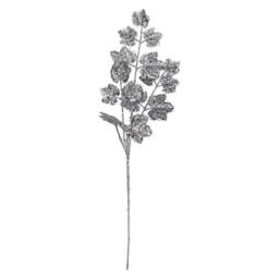 VFM e-Store Christmas Long Stem with Glitter Decoration 65cm x 20cm Silver X 1 - Size: 65 cm x 20 cm