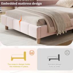 Merax Velvet 3ft Single Corner Daybed with Flexible Layout & Storage Pockets in Pink - thumbnail 8