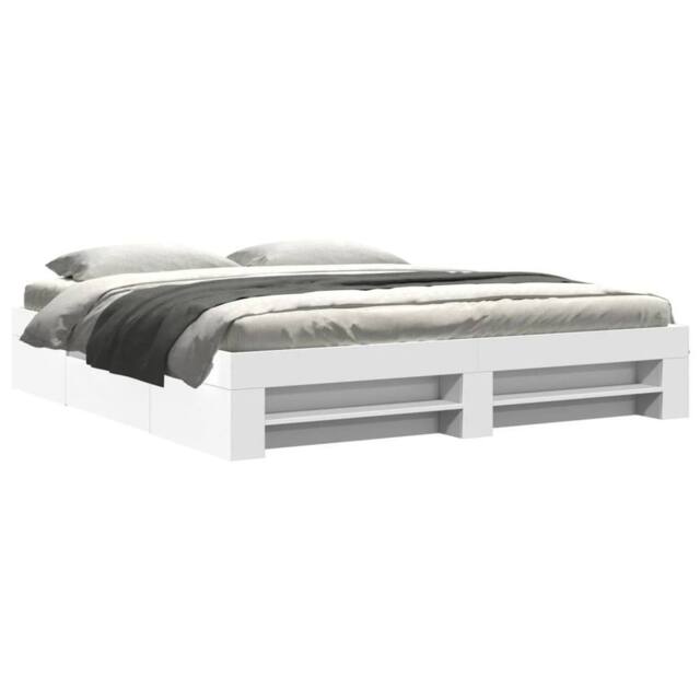 Berkfield Home Bed Frame without Mattress White 180x200 cm Super King Engineered Wood - image 1
