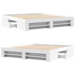 Berkfield Home Bed Frame without Mattress White 180x200 cm Super King Engineered Wood - thumbnail 8