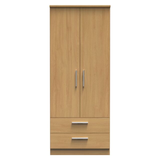 Ready Assembled 2 U Windsor 2 Door 2 Drawer Wardrobe (Ready Assembled) in Light Brown - image 1