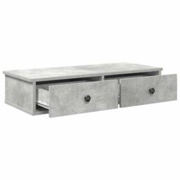 Berkfield Home Wall Shelf with Drawers Concrete Grey 80x31x17 cm Engineered Wood - Size: 80 x 31 x 17 cm - thumbnail 7