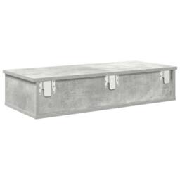 Berkfield Home Wall Shelf with Drawers Concrete Grey 80x31x17 cm Engineered Wood - Size: 80 x 31 x 17 cm - thumbnail 6