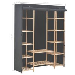 Berkfield Home Wardrobe Grey 135x40x170 cm Fabric - Size: 135 x 40 x 170 cm - thumbnail 6