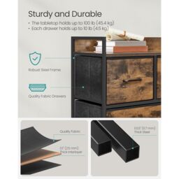 SONGMICS Compact Chest of Drawers with 5 Fabric Drawers Steel Frame in Brown - thumbnail 4
