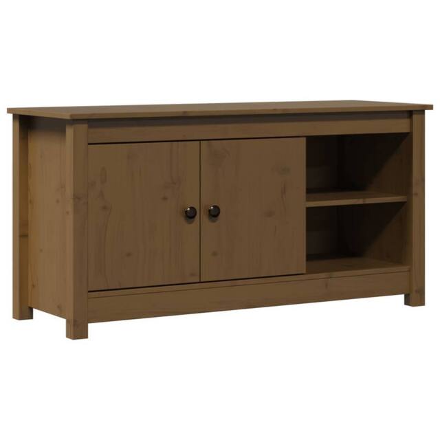 Berkfield Home TV Cabinet Honey Brown 103x36.5x52 cm Solid Wood Pine - image 1