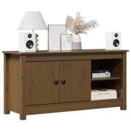 Berkfield Home TV Cabinet Honey Brown 103x36.5x52 cm Solid Wood Pine - thumbnail 3