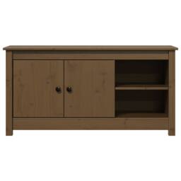 Berkfield Home TV Cabinet Honey Brown 103x36.5x52 cm Solid Wood Pine - thumbnail 4