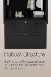 Home Discount Vida Designs Altino 2 Door 2 Drawer Wardrobe Storage Bedroom Furniture in Black - thumbnail 6