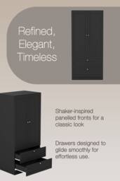 Home Discount Vida Designs Altino 2 Door 2 Drawer Wardrobe Storage Bedroom Furniture in Black - thumbnail 3