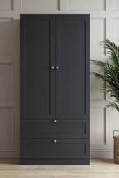 Home Discount Vida Designs Altino 2 Door 2 Drawer Wardrobe Storage Bedroom Furniture in Black - thumbnail 7