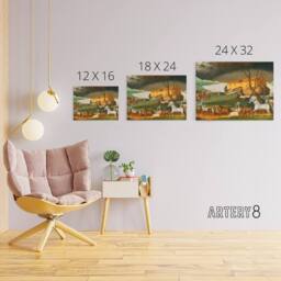 "Artery8 Edward Hicks Noah's Ark Canvas Wall Art Print - Size: W24"" x H32""" - thumbnail 4
