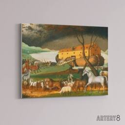 "Artery8 Edward Hicks Noah's Ark Canvas Wall Art Print - Size: W24"" x H32""" - thumbnail 2