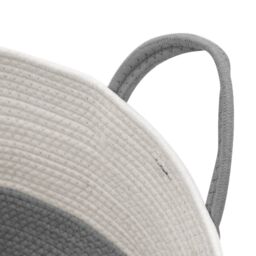 Berkfield Home Storage Basket Grey & White √ò51x33 cm Cotton - Size: 51x33 cm - thumbnail 6