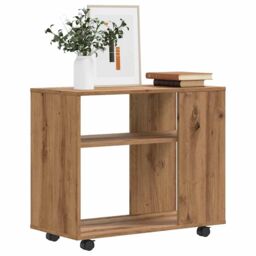 Berkfield Home Side Table Artisan Oak 70x35x55 cm Engineered Wood in Brown - Size: 70 x 35 x 55 cm - thumbnail 1