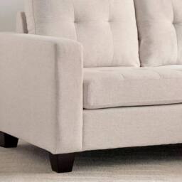 LUXURY LIFE Lunara Linen Fabric Reversible Sectional 3 Seater Sofa in Light Sand - thumbnail 5