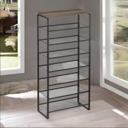 Rafaelo Mobilia Tall Shoe Shelf for 21-28 Pairs of Shoes in Grey - thumbnail 4